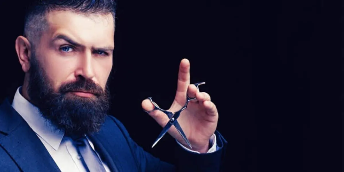 Mustache Trimming with Scissors