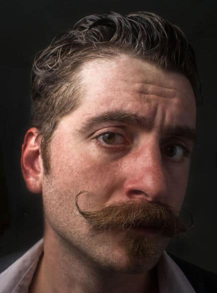 chin puff with handlebar mustache combo