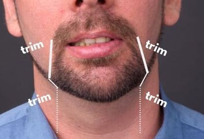 Trimming outline for goatee