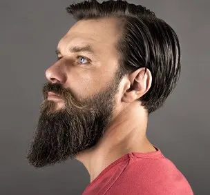 long goatee with short beard