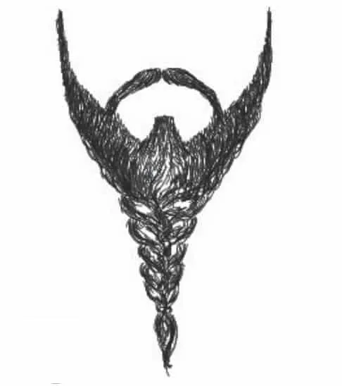 single braided goatee drawing