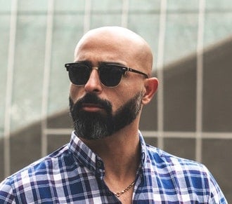 Short beard with a shaved head