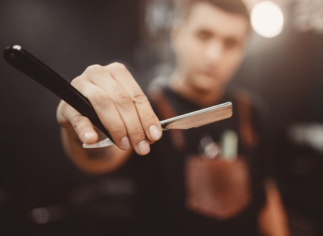 holding a straight razor