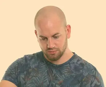 Example of a shaved head and beard look