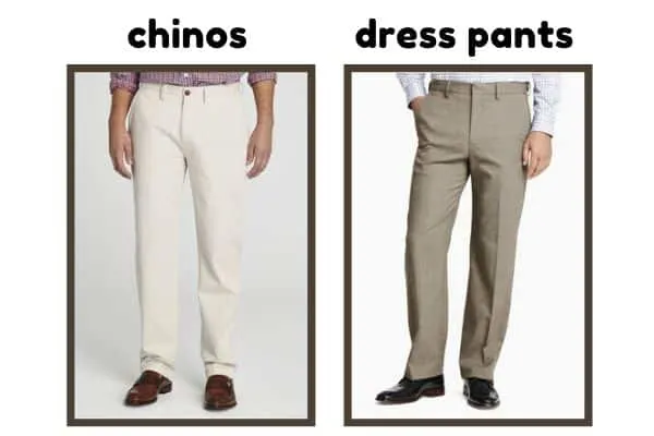 comparison between chino and dress pants