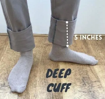 Chinos with deep cuff