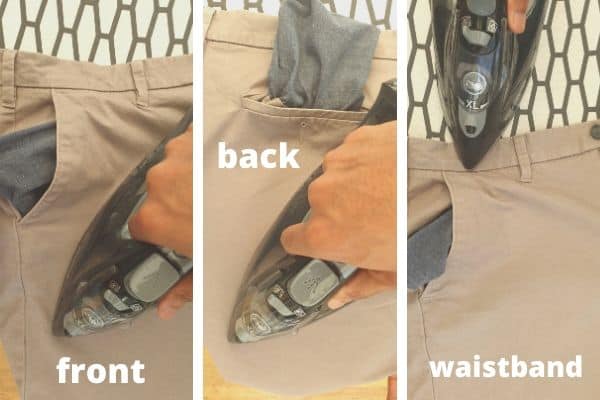 how to iron top of chinos