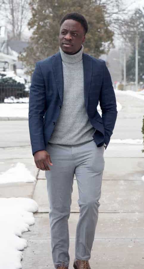 turtleneck and sports jacket