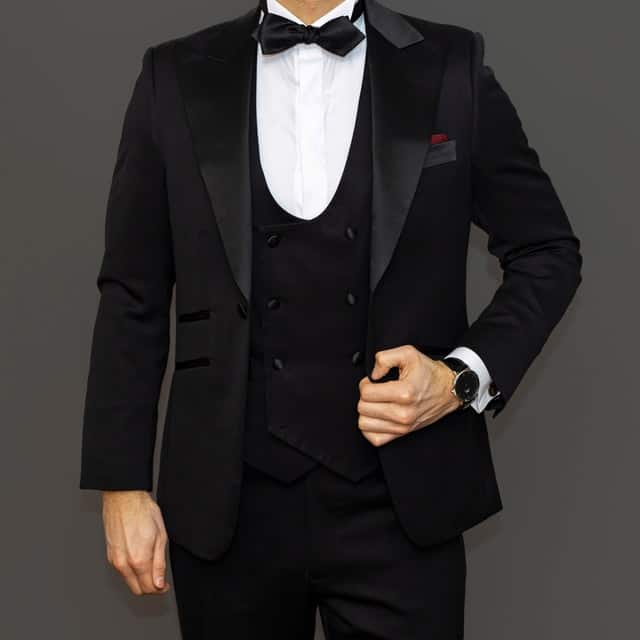 black tie suit