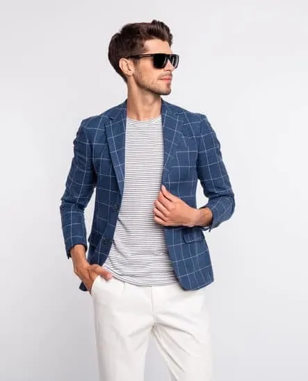 Chinos with blazer and t-shirt