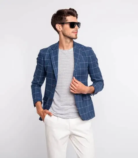 Tshirt with blazer partnered with a chino