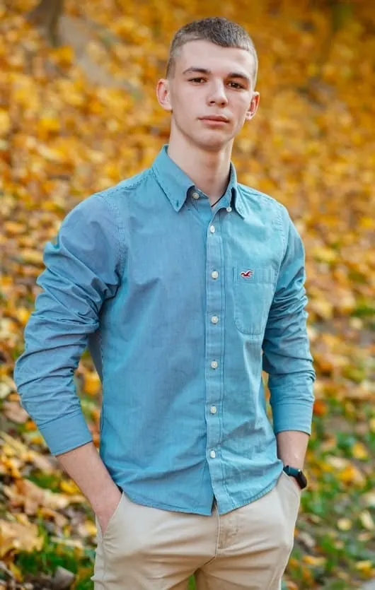 Chinos and blue OCBD