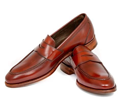 Example of leather penny loafers