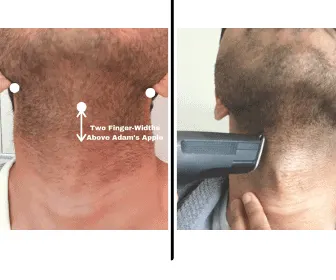 how to trim neckline, before and after