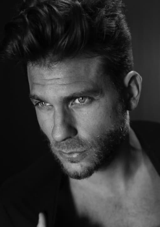 Finger combed style pompadour with beard