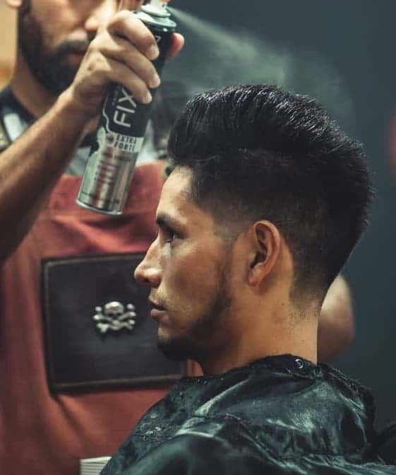 Example of a high volume pompadour with undercut
