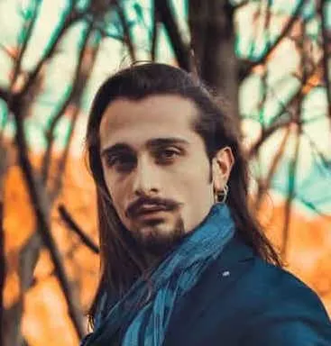 long hair with a full goatee