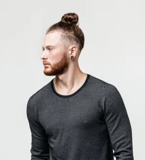 Man bun with an undercut fade