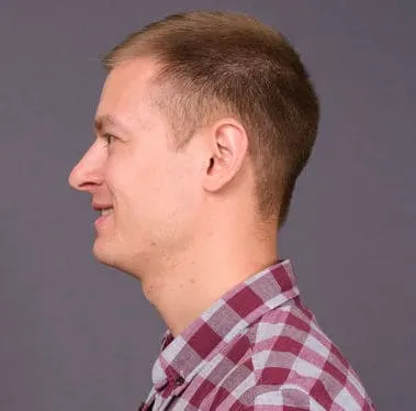 side profile of a #4 buzz cut