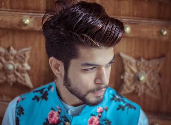 Pompadour with goatee and chinstrap 