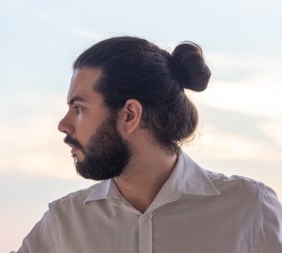 A regular man bun