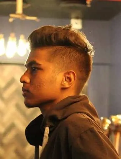 relaxed pompadour with undercut