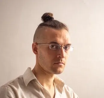 man bun with shaved sides