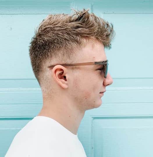 A messy quiff