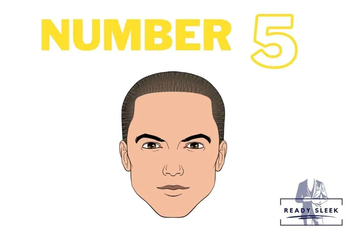 illustration of a #5 buzz cut