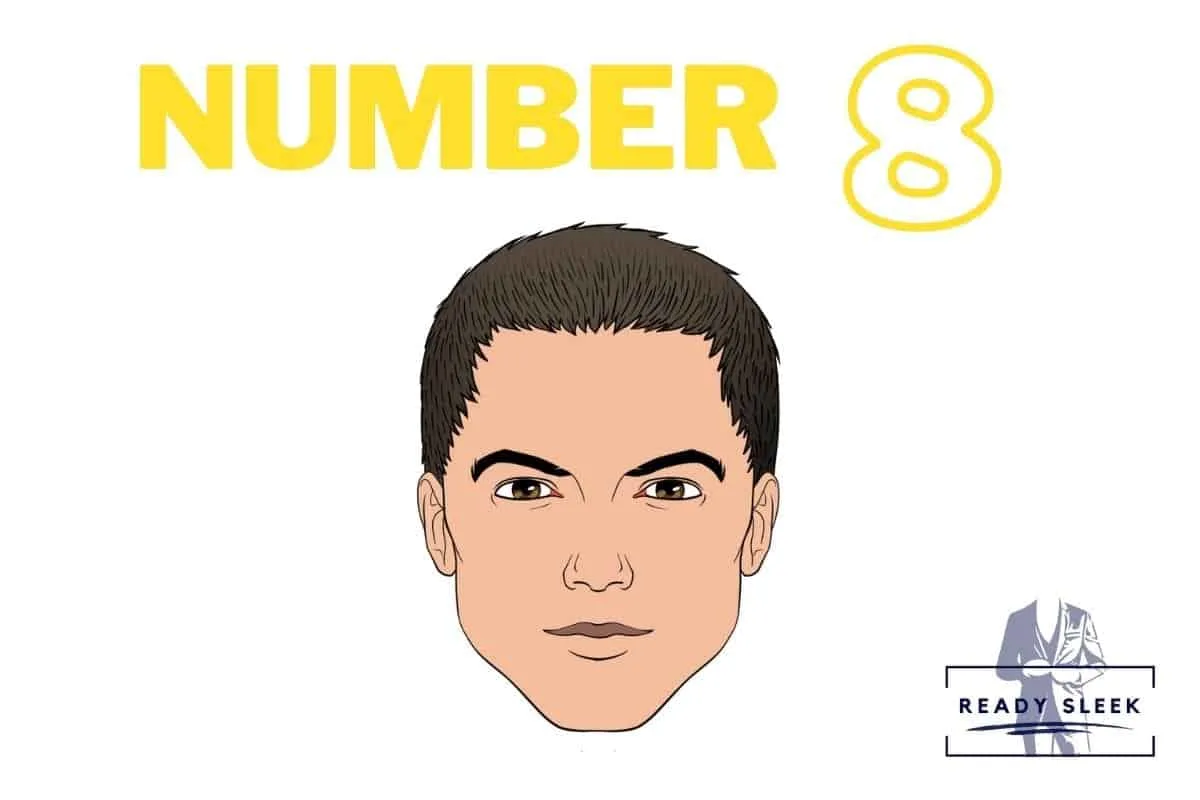 illustration of a #8 buzz cut