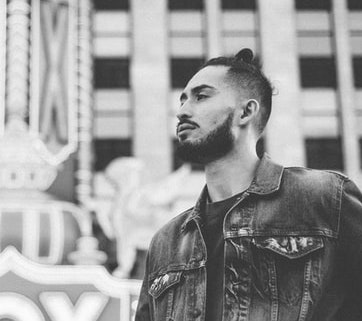 man bun fade with a short hair