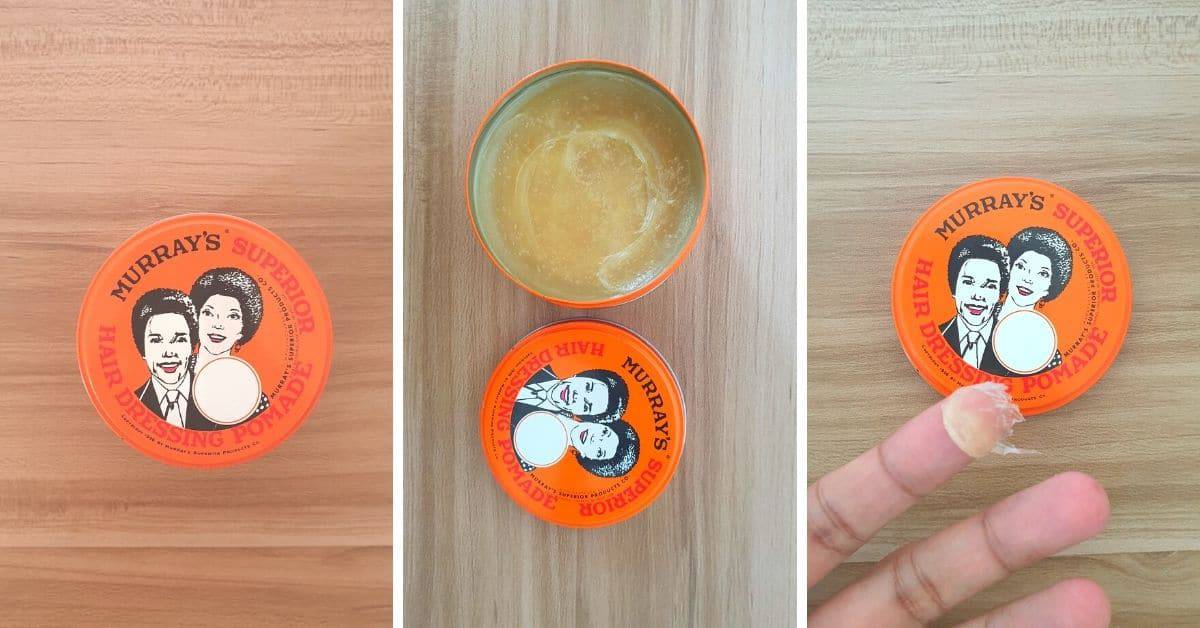 Murrays pomade packaging and consistency example