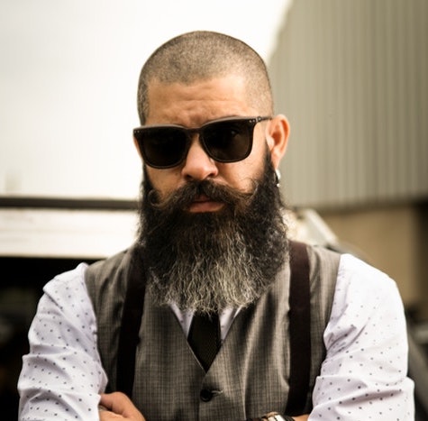 buzz cut with long beard
