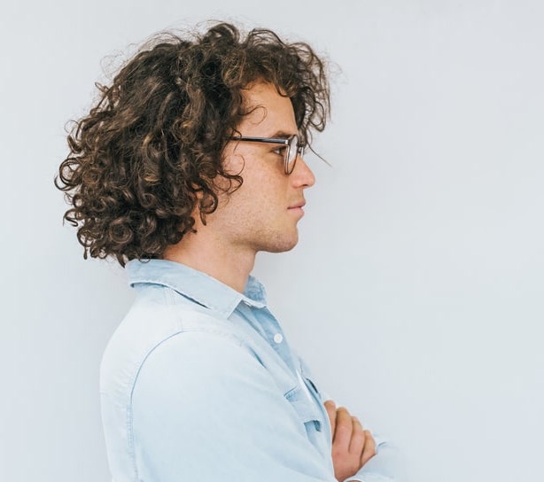 man with curly hair