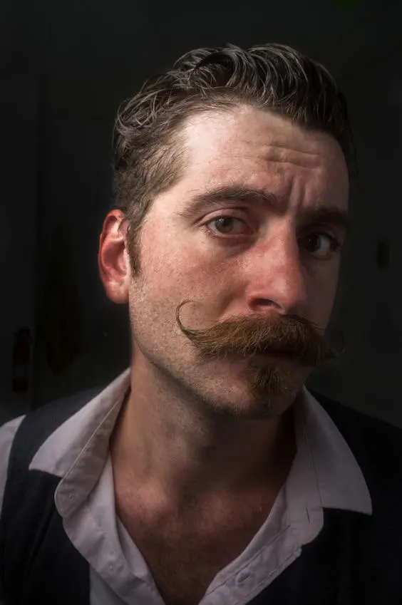 Example of a handlebar mustache