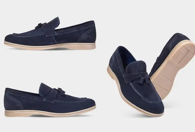 suede tassel loafers