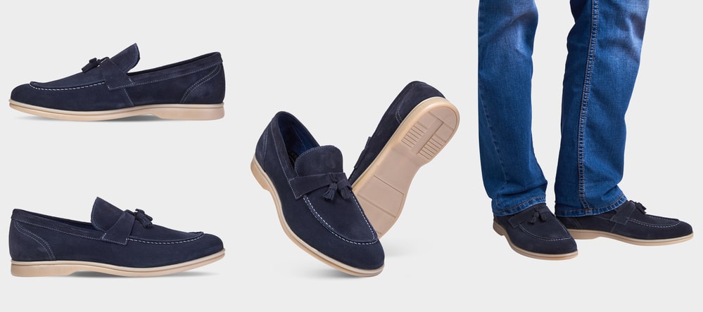 suede tassel loafers with jeans