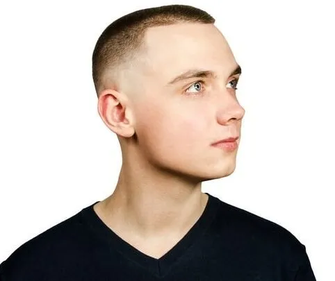 Buzz Cut With Mid Fade