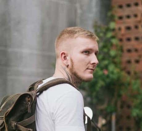 long buzz cut with skin fade