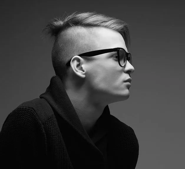 image of an undercut and glasses