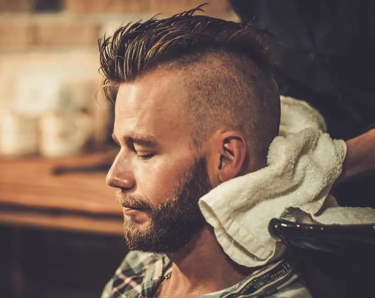 undercut hairstyle in barbershop