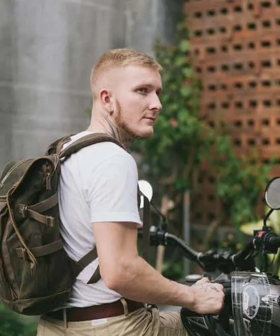 long buzz cut with high fade