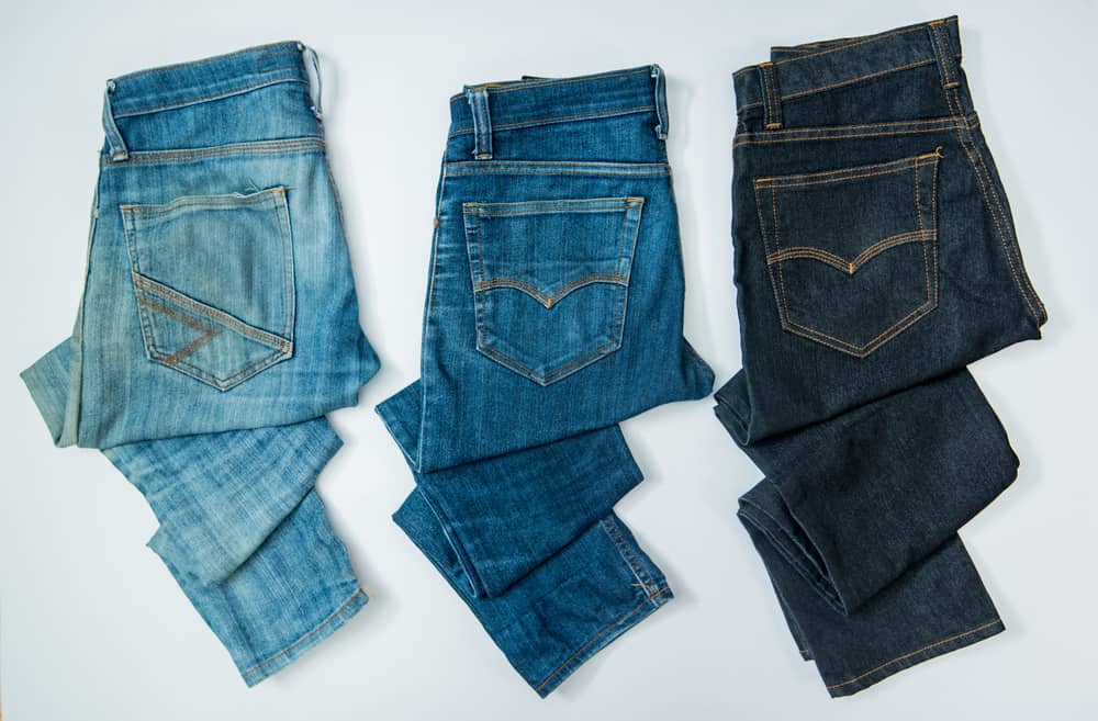 different shades of jeans