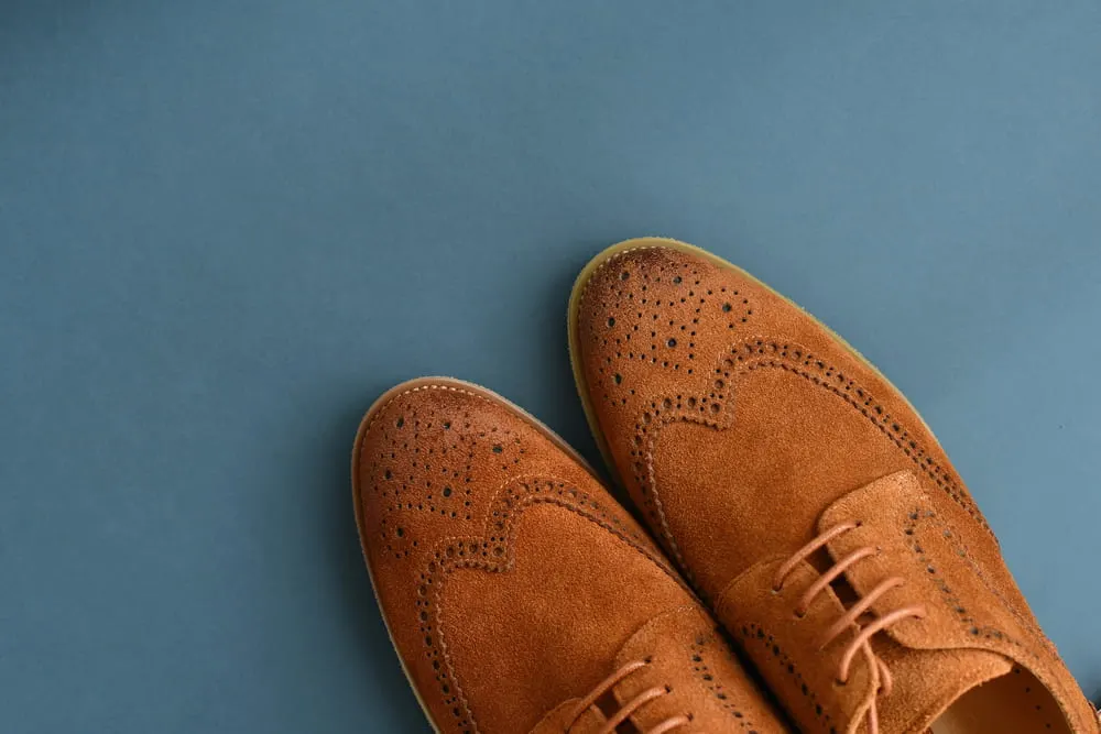 suede brogue derby shoes