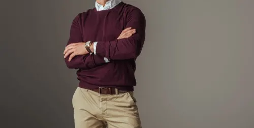 chinos and sweater 