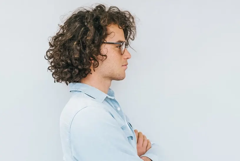 man with curly hair