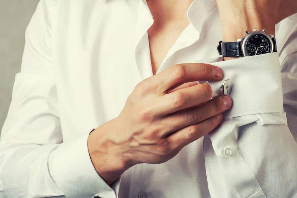 man with french cuffs and cufflinks