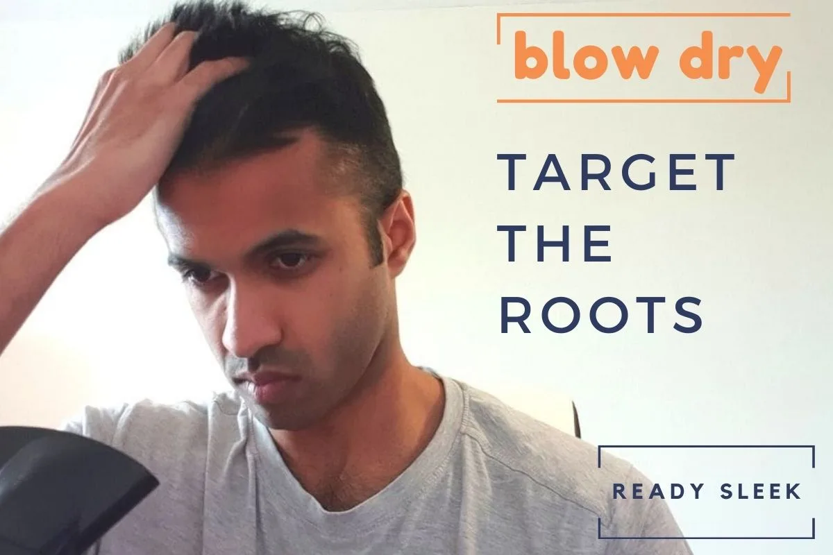 example of how to blow dry targeting the roots