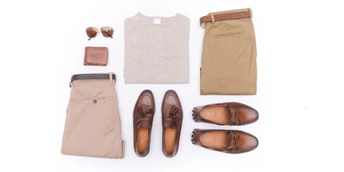 khakis and brown shoes