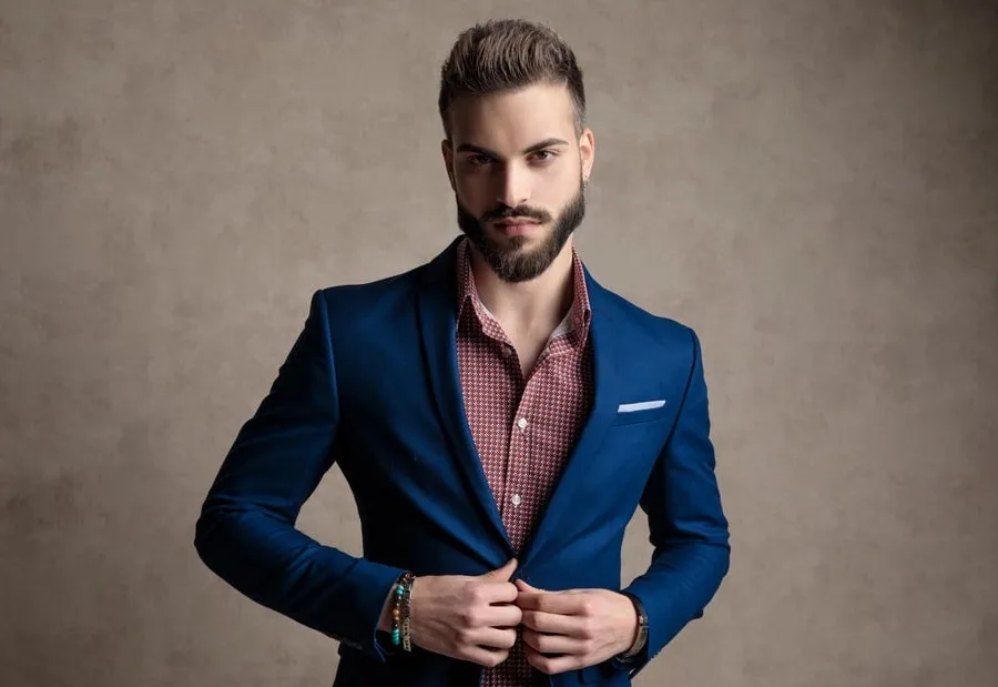 man in a blue blazer